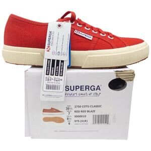 Superga 2750 Cotu Classic Sneakers Red Blaze Women's size 7